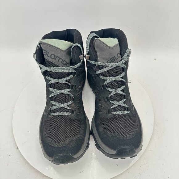 Salomon Outline Mid GTX Women Size 9.5 404844 Black Grey Contagrip Hiking Shoes - Picture 3 of 11